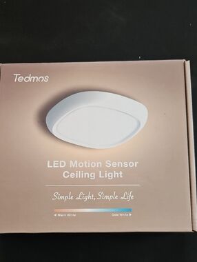 Tedmos White LED Motion Sensor Ceiling Light - Motion Activated